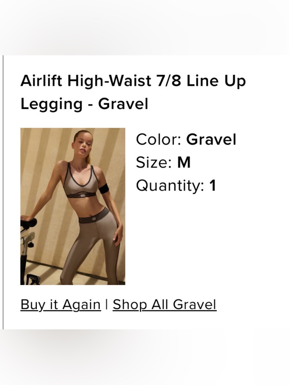 ALO Yoga Airlift High-Waist 7/8 Line Up Legging in Gravel - Picture 4 of 5